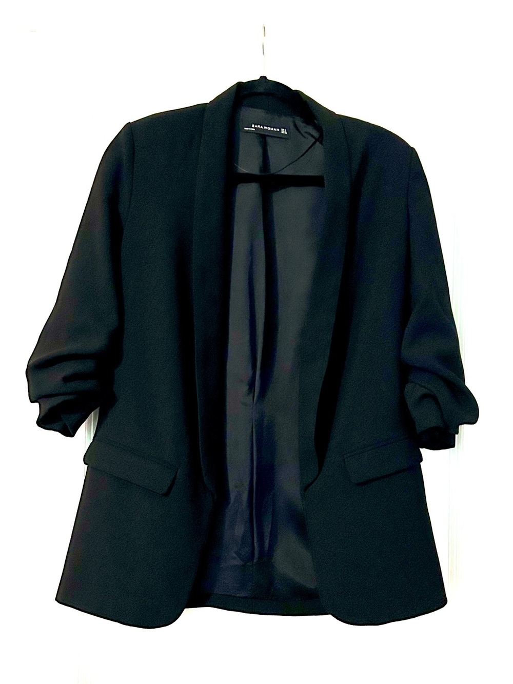 Zara Black Open-Front Blazer Jacket